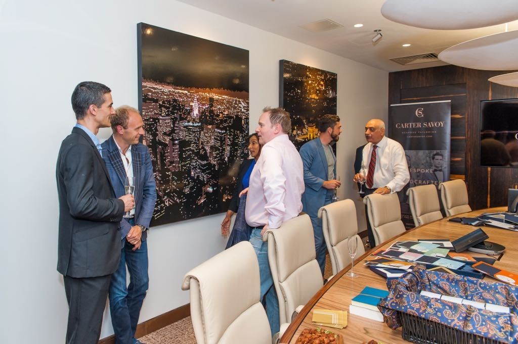 Daniel Fitzhenry talking with guests at the Carter Savoy round table