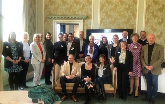 Daniel Fitzhenry with business leaders at the Got Your 6 resilience event, Merley House, Wimborne