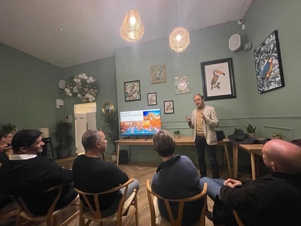Daniel Fitzhenry speaking to an audience at The Property Meetup, 2023