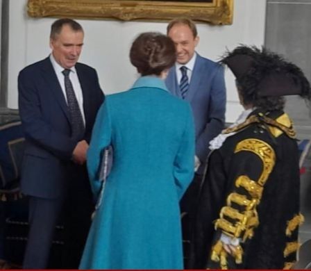 Daniel Fitzhenry meeting HRH The Princess Royal in Southampton, February 2023