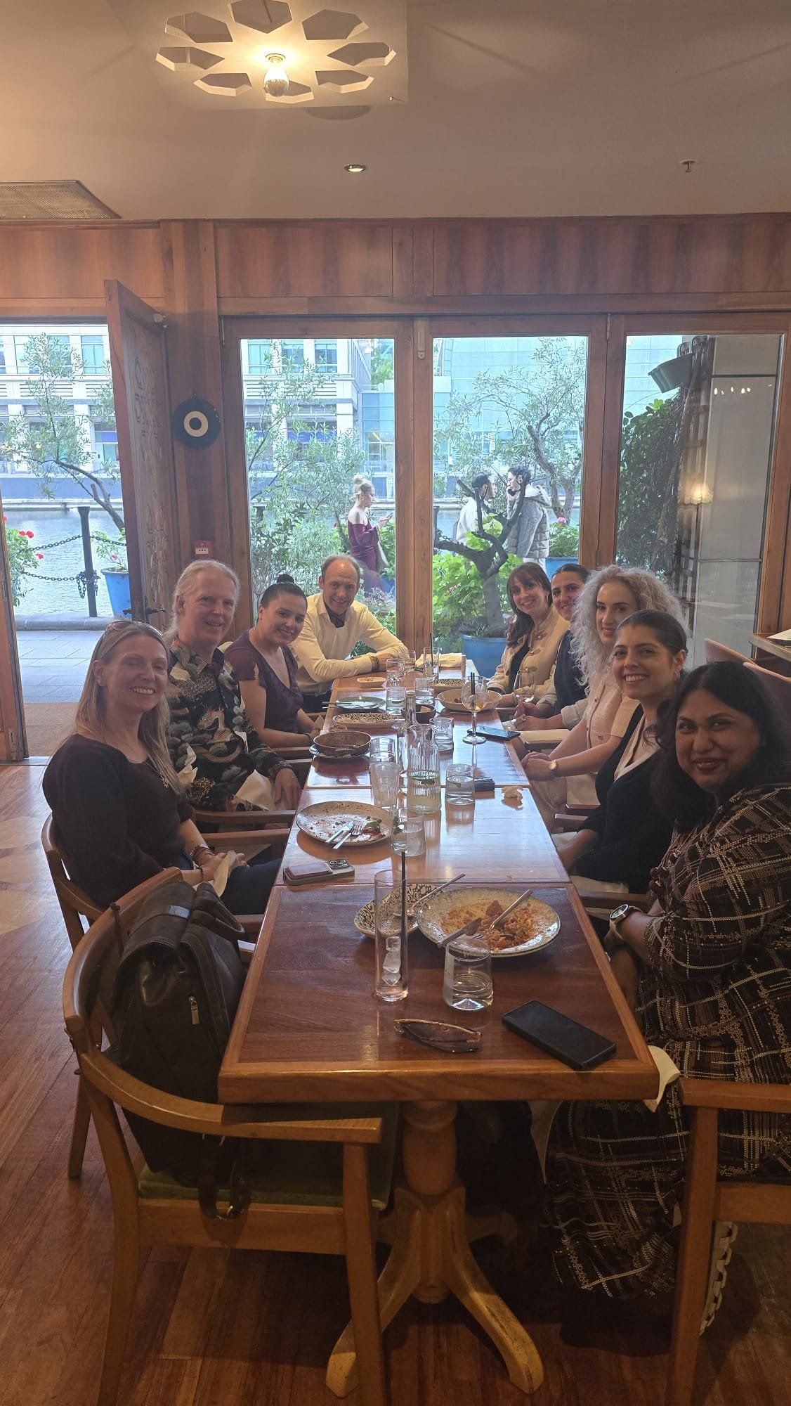 Daniel Fitzhenry at lunch with members of his Quantum Leap team in London